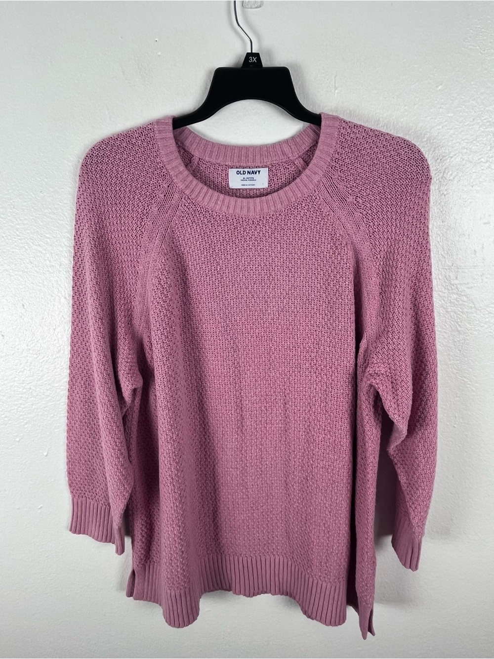 OLD NAVY Long Sleeves Drop Shoulder Waffle Knit Sweater Size XLP Casual Neutral
